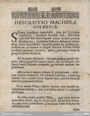 DESCRIPTIO MACHINAE SPHAERICAE.