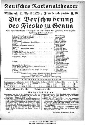 Die Verschwörung des Fiesko zu Genua