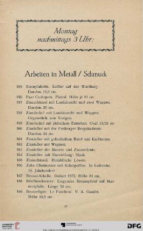 Arbeiten in Metall/Schmuck (Nr. 155-256a)