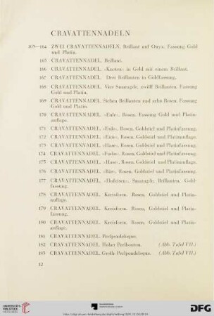 Cravattennadeln (Nr. 163-238)