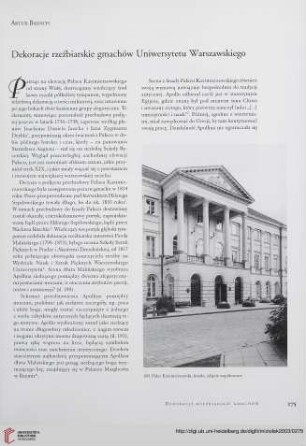 Dekoracje rzeźbiarskie gmachów Uniwersytetu Warszawskiego