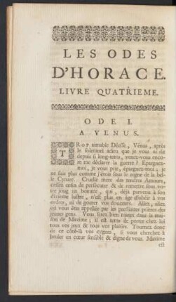 Les Odes D'Horace. Livre Quatrieme.