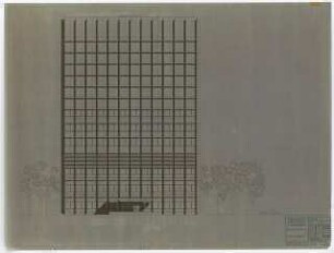 Hochschulbibliothek, Karlsruhe Neubau: West Ansicht, 1:100