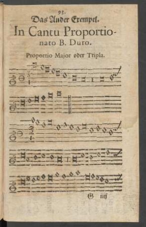 Das Ander Exempel. In Cantu Proportionato B. Duro.