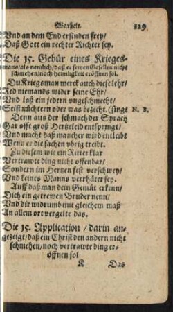 Die 15. Gebür eines Kriegesmans ...
