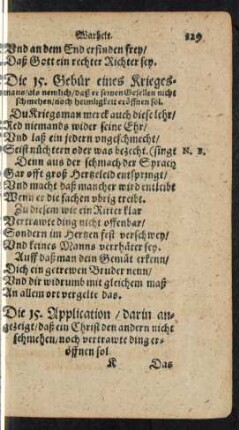 Die 15. Gebür eines Kriegesmans ...