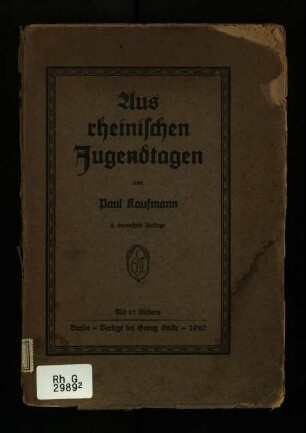 Aus rheinischen Jugendtagen