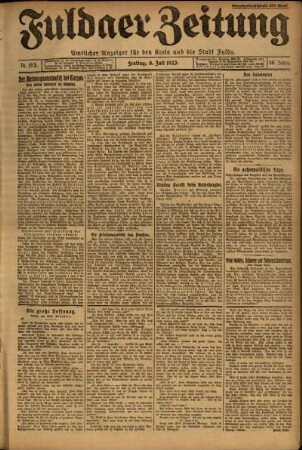 Ausgabe vom Freitag, den 06. Juli 1923.