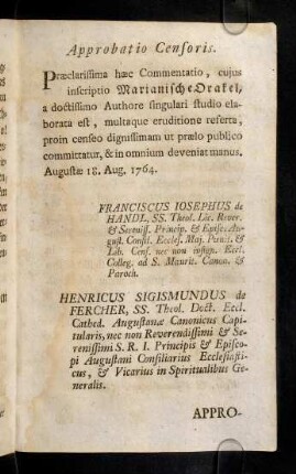 7r-1r, Approbatio Censoris; Approbatio