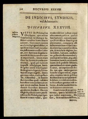 De Iudicibus, Syndicis vel Aduocatis. Discursus XXXVIII.