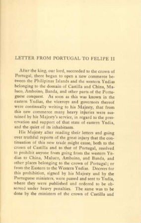 Letter from Portugal to Felipe II