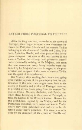 Letter from Portugal to Felipe II