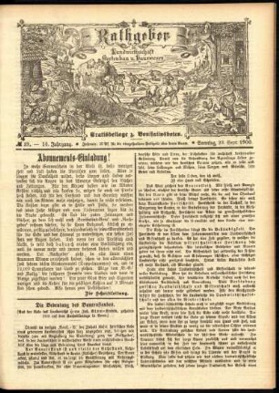 Ausgabe vom Sonntag, den 23. September 1900.