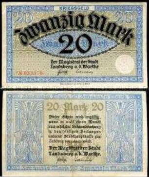 Landsberg a.d. Warthe, Notgeld, 20 Mark