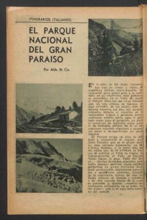 El Parque Nacional del Gran Paraíso : Itinerarios italianos