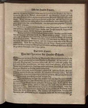 Das XXIII. Capitel. Von der Operation der Haasen-Scharte