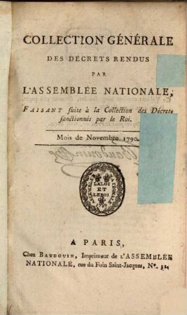 Collection générale des décrets rendus par l'Assemblée Nationale. 8. 1790