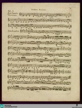 Thème varié pour le violon : avec accompagnement de violon, alto et violoncelle; oeuv. 27. Liv. 2