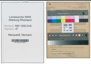 Entnazifizierung Hermann Marquardt , geb. 20.09.1905 (Polsterer)