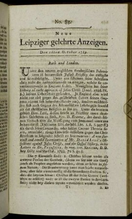 No. 83. Den 16ten October 1789.