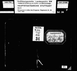 Kriegsstammrolle der Wirtschafts-Ersatz-Eskadron (Militärbäckerabteilung)