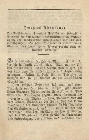 Zweytes Abenteuer. Der Flohbändiger ...