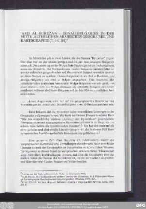 'Ard Al-Burdžan - Donau-Bulgarien In Der Mittelalterlichen Arabischen Geographie Und Kartographie (7.-14. Jh.)