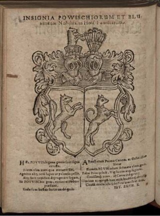 Wappen "Insignia Powischiorum Et Blumiorum ..."