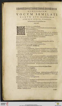Glossarium Vocum Semilatinarum aut Berbararum quae in hisce Germanicarum rerum scriptoribus occurunt