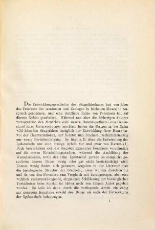 Untersuchungen über Bau und Entwicklung der Stacheln von Erinaceus europaeus
