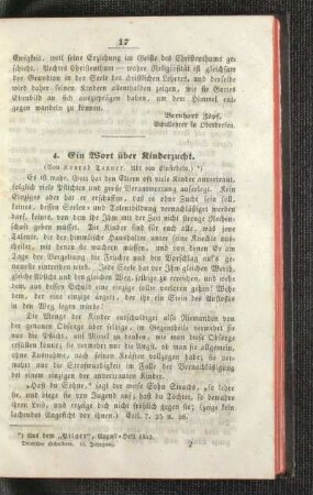 ¬Ein¬ Wort über Kinderzucht