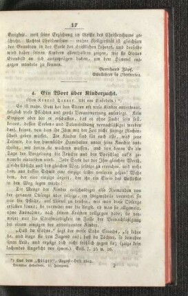 ¬Ein¬ Wort über Kinderzucht