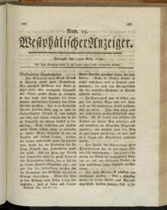 Num. 25. Freitags, den 29ten März. 1799