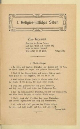 I. Religiös-sittliches Leben