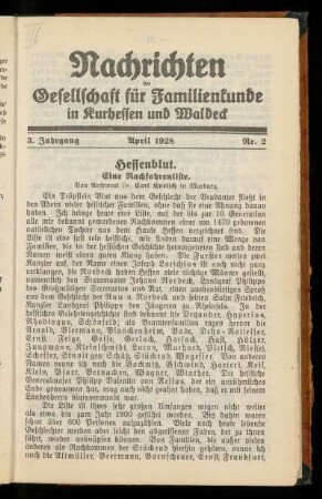 3. Jahrgang, Nr. 2, April 1928