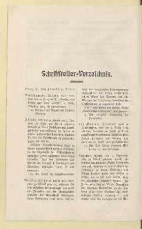 Schriftsteller-Verzeichnis