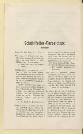 Schriftsteller-Verzeichnis