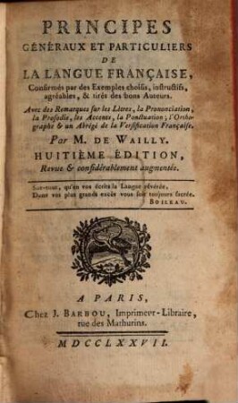 Principes de la langue Française