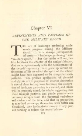 Chapter VI. Refinements and pastimes of the military epoch