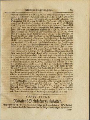 Caput XXXIIX. Religions-Reinigkeit zu behalten