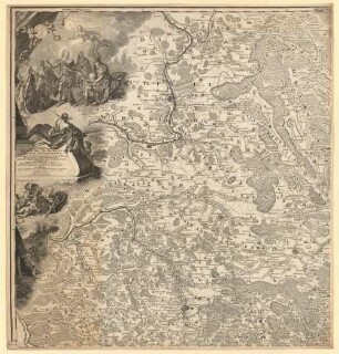 Tabula Geographica Nova Exhibens Partem Infra Montanam Burggraviatus Norimbergensis Sive Principatum Onolsbacensem Cum Terris Limitaneis Accurate Delineatam : [gewidmet] Wilhelmo Friderico Marchioni Brandenburgico