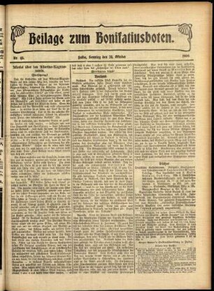 Zweite Ausgabe vom Sonntag, den 24. Oktober 1909.