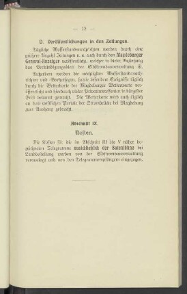 Abschnitt IX. Kosten
