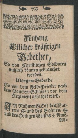 Anhang etlicher kräfftigen Gebether, ...
