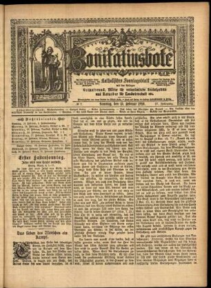 Erste Ausgabe vom Sonntag, den 13. Februar 1910.