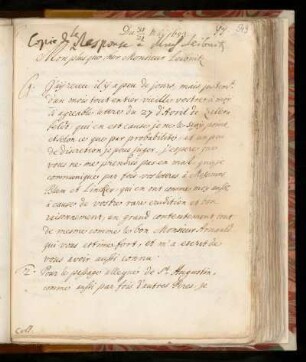 Yy. Réponse à Mr. Leibnitz p. 31. May 1683.