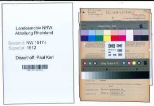 Entnazifizierung Paul Karl Disselhoff , geb. 07.05.1905 (Graveurmeister)