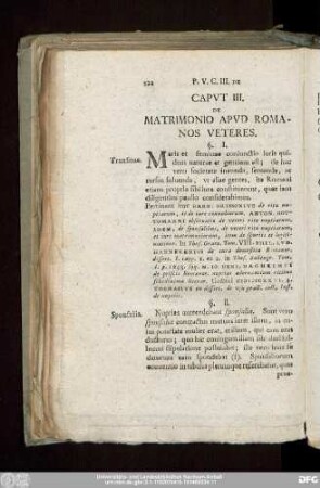 Caput III. De Matrimonio Apud Romanos Veteres.