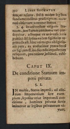 Caput IX. De conditione Statuum imperii privata.