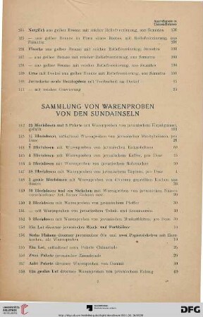Sammlung von Warenproben von den Sudaninseln (Nr. 142-164)